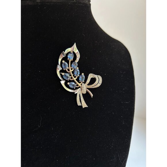 Flower Bouquet Rhinestone DEWEES 1930s RARE Vintage Signed Sterling Dewees - Picture 3 of 10